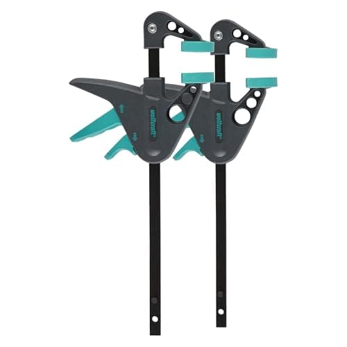 Image of wolfcraft 2 MINI One-Hand Clamps I 3455100 I Handy Helper – Perfect for Hobbies and Craft Projects