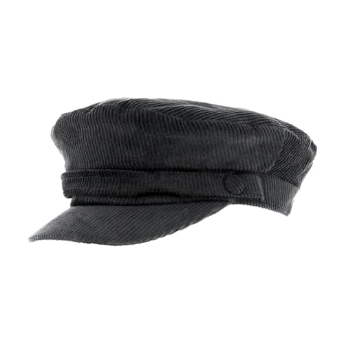Image of The Hat Company Lennon Cord Mariner/Breton Cap (UK, Numeric, 7 1/4, Black)