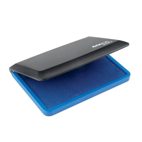 Image of COLOP Micro 2 Blue Rubber Stamp Ink Pad. Measures 110x70mm. Best Ink Pad for Home, Office, and Crafting Use. Water-Based, Non-Toxic, Document-Proof and Vegan Friendly.