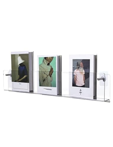Image of Acrylic Wall Magazine Rack, Clear Hanging File Holder for Home,Office & Bedroom, Magazines,Books, Brochures & Office Accessories(Traceless No,80cm)