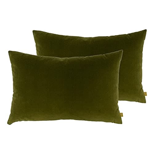 Image of furn. Contra Twin Pack Polyester Filled Cushions, Olive, 40 x 60cm