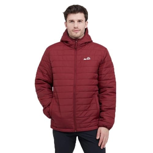 Image of Peter Storm Men’s Blisco II Jacket with Hood & 2 Pockets, Insulated, Water Repellent & Lightweight Puffer Coat for Cold Weather & Winter (UK, Alpha, S, Regular, Regular, Red)