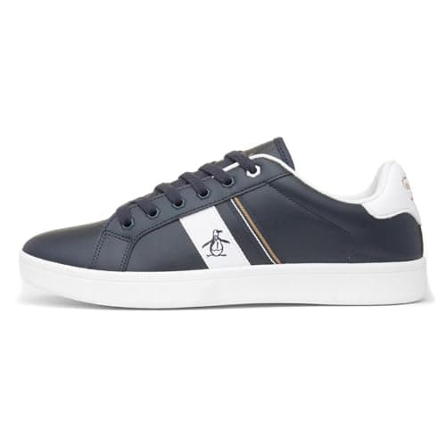 Image of Original Penguin Steadman Retro Mens Navy Trainer - Size 9 UK - Blue
