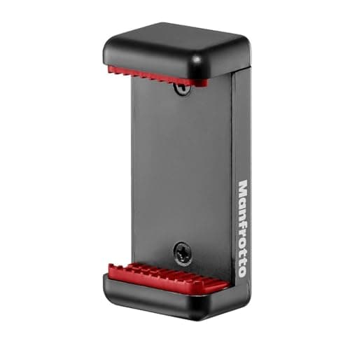 Image of Manfrotto MCLAMP, Universal Smartphone Clamp with Thread Connections, for iPhone with or without Case, Foldable, Compact Size, Vlogging, Black