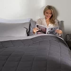 Image of Brentfords Weighted Blanket Adult 8kg Charcoal Grey, Gifts for Women Therapy Autism Insomnia Anxiety Relief for Adults, Double - 150 x 200cm - (Disclaimer Only suitable for age 3+ years)