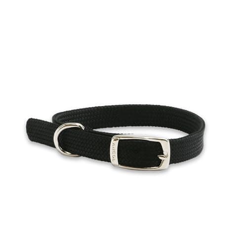 Image of Ancol Made From Softweave Dog Collar in Black - Soft Touch Comfortable Buckle Pet Leash - Puppy Neckband Accessory - Small