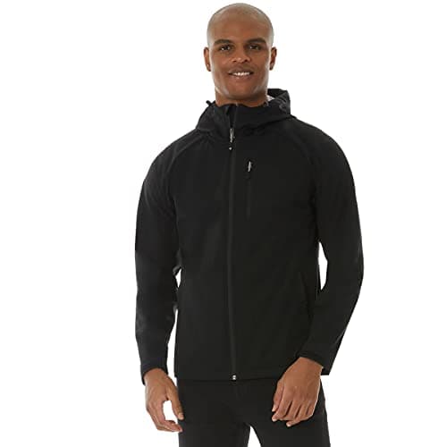 Image of 32 ° Degrees Cool Men’s Active Coach Full Zip Hooded Jackets Coat with Zip Pockets – Black – Small