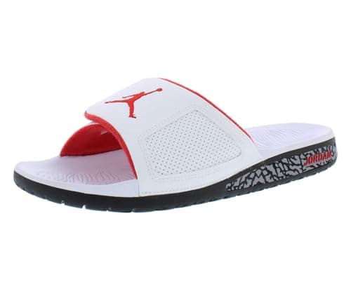 Image of Jordan Hydro III Retro Men's Slides White/University Red/Black 854556-103 White Size: 9 UK