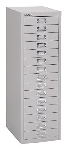 Image of Office Hippo Home Office Bisley 29 Series MultiDrawer, 15 Drawers - Goose Grey