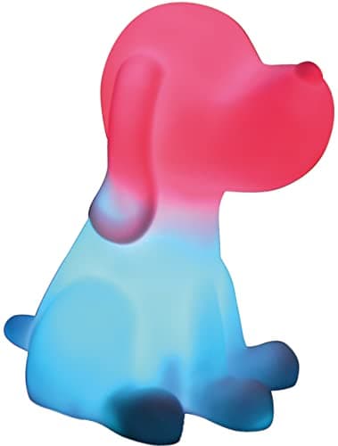 Image of LEXIBOOK, Decotech®, Puppy Night Light for Kids Room, Color Change, Smooth Light, schockproof, Battery, White/Multicolour, NLJ005