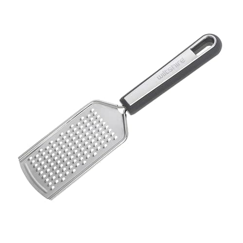 Image of Wiltshire Aspire Fine Hand Grater, Stainless Steel, Grating Chocolate & Cheese, Fine Super Sharp Blade, Zester, Anti-Slip Soft Touch Handle, Grey & Silver, 24x6x1.5cm