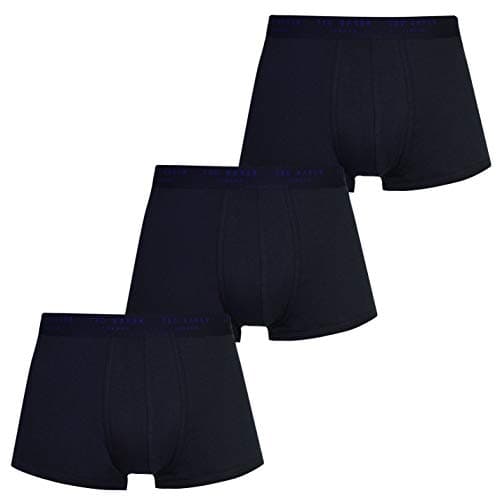 Image of Ted Baker Men's Ted Baker London, 3 Pack Cotton Stretch Trunks, Navy, M UK