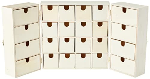 Image of Artemio Advent Calendar To Decorate Triptych, Wood, 55 x 28 x 6.5 cm, 55 x 6.5 x 28 cm, 14002225