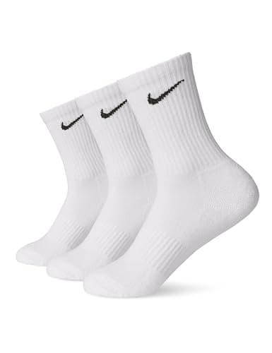 Image of NIKE Men's Unisex U Nk Everyday Ltwt Crew 3pr Training Socks 3 Pair, White, M UK