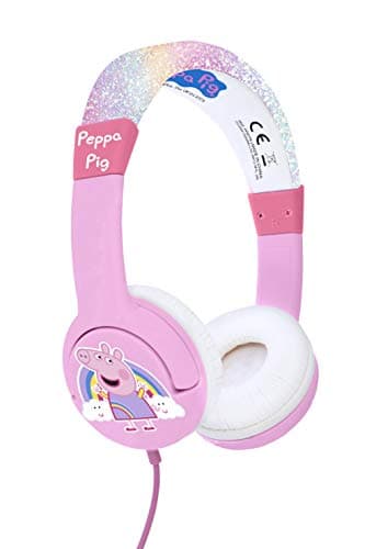 Image of OTL Technoloiges PP0776 Kids Headphones - Peppa Pig Rainbow Wired Headphones for Ages 3-7 Years