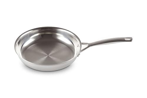 Image of LE CREUSET 3-Ply Stainless Steel Uncoated Frying Pan, 24 x 5 cm, Silver, 96200224001100