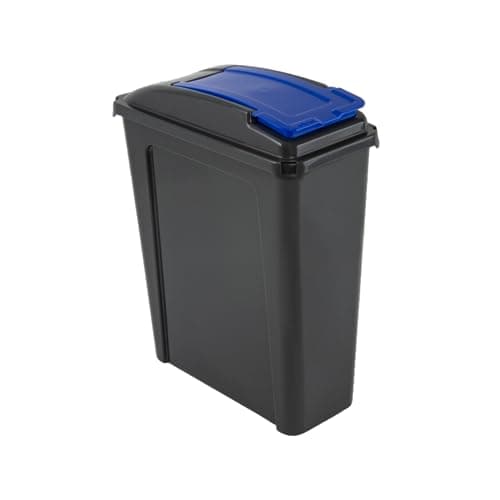 Image of Homey Mart 25L Recycling Bin Slimline Fit Bin & Lid Recycling Waste Bin for Home Office Kitchen Graphite/BLUE