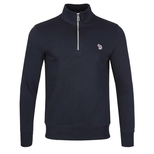 Image of Paul Smith Reg Fit Half Zip Sweat Top in Navy 3XL