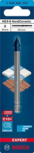 Image of Bosch 1x EXPERT HEX-9 Hard Ceramic Drill Bit (for Hard tiles, Soft tiles, Ø 8.00 mm, Professional Accessory Impact Drill/Driver, Rotary Drill/Drivers)