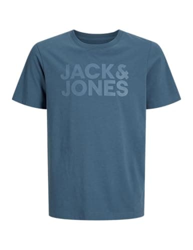 Image of Jack & Jones Boys Jjecorp Logo Tee O-Neck Noos Jnr T-Shirt, Oceanview/Print:Big Tonal, 164 UK