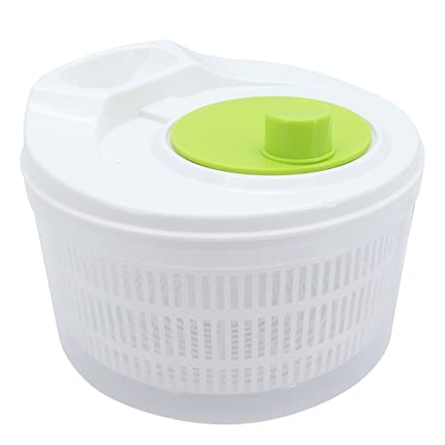Image of Beowanzk Salad Spinner Small,Spinning Colander with Clear Serving Bowl,Lettuce Dryer Spinner,Fruit and Veg Wash Drainer,Vegetable Washer,23cm|9in Diam