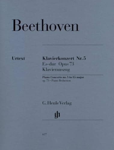 Image of Concerto for Piano and Orchestra no.5 E flat major op.73 - piano and orchestra - piano reduction for 2 pianos - (HN 637)
