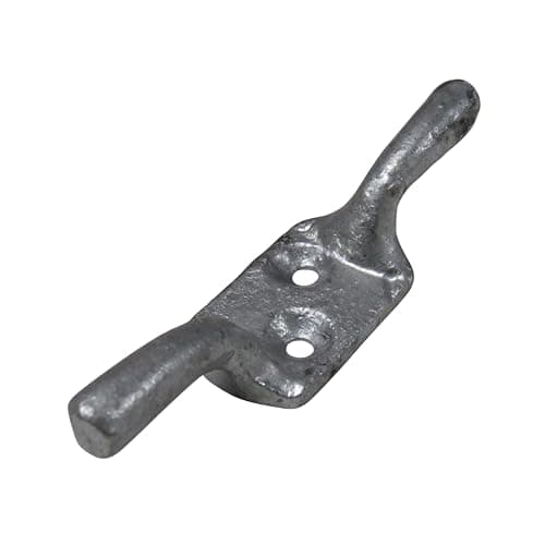 Image of Secure Fix Direct Black or Galvanised Cleat Hook 3" - 6" (Washing Line Blind Cord Tie Back Trailer Rope) (Galvanised, 4")