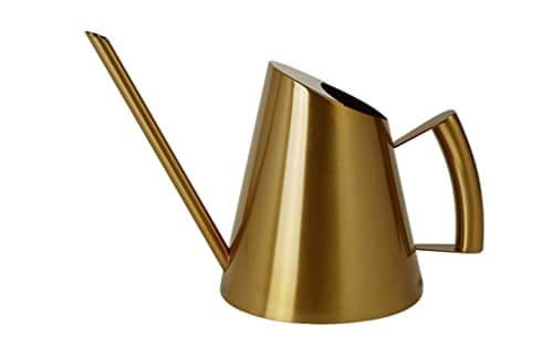 Image of Anawakia Watering Can Stainless Steel Long Mouth Watering Can Gold Metal Small Flower Watering Can Water Can for Indoor Plants Hanging Plants Flower (400 ml, Gold)
