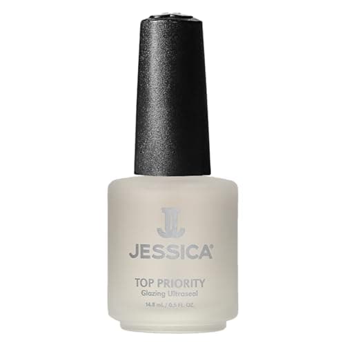 Image of JESSICA Priority Glazing Ultrasealer Top Coat Nail Polish, Long Lasting, Clear, Prevents Chips and Splits, 14.8ml