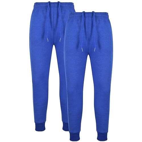 Image of A2Z 4 Kids Girls Boys Fleece Jogging Bottoms PE School Jogger Classic - Fleece Trouser 355 Royal 2 Pack 9-10