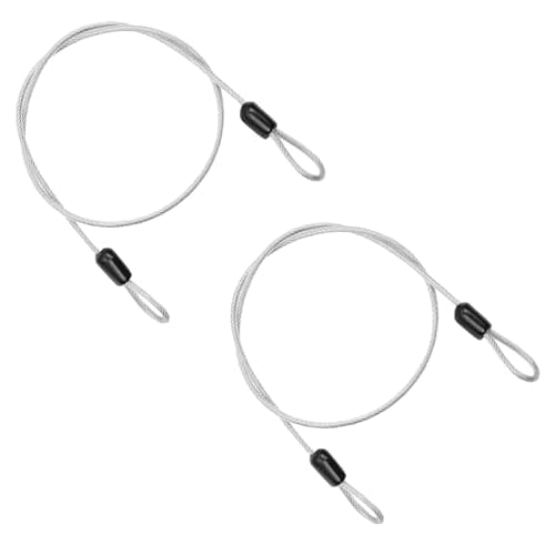 Image of 2 Pcs Security Steel Cable,3mm*1m Double Loop Flexible Securities Cable Lock,Vinyl Coated Stainless Steels Flexible Security Steel Cables,for Outdoor Travel Bike,Luggage & Toolbox(Transparent).