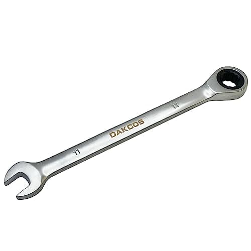 Image of DAKCOS Fixed Head Ratchet Spanner 11mm Ratcheting Combination Wrench Chrome Vanadium Steel