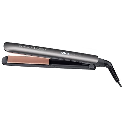 Image of Remington Keratin Protect Intelligent Hair Straightener - Heat Sensor measures hair moisture levels and adapts to the optimum temperature - Plates are infused with Keratin & Almond oil, S8598