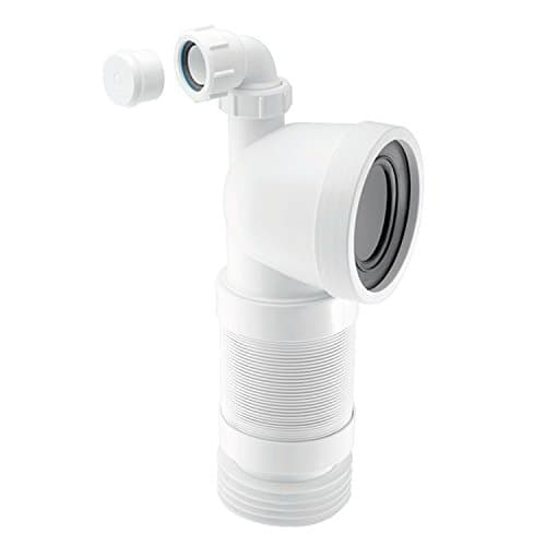 Image of McAlpine WC-CON8FV 90 Degree Flexible WC Connector with Universal Vent Boss - White