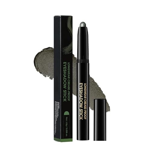 Image of Waterproof Olive Green Eyeshadow Stick for Mature Skin, 12Hr Smudge-Proof Matte Cream Eyeshadow & Eyeliner Pencil, 3-in-1 Multi-Use Highlighter, Blendable Long-Lasting Eye Crayon
