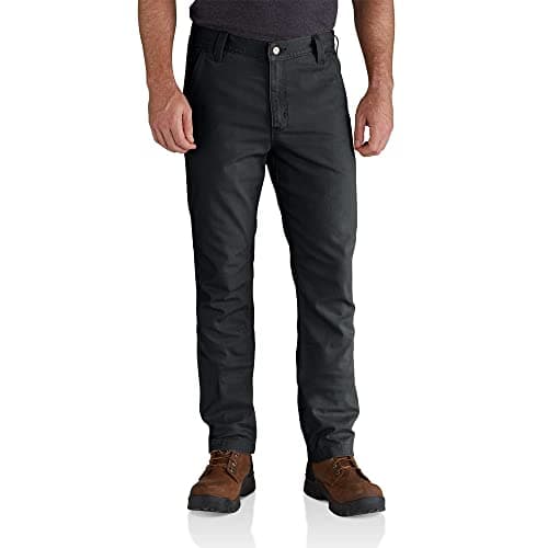 Image of Carhartt Men's Rugged Flex® Straight Fit Canvas 5-Pocket Tapered Work Pant, Black, W30/L30