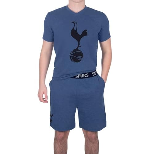 Image of Tottenham Hotspur Official Gift Mens Loungewear Short Pyjamas Navy Marl XXL