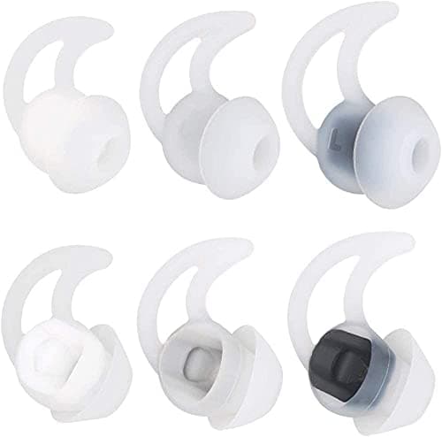 Image of QC30 Replacement Noise Cancelling Double Flange Silicone Earbuds Compatible for Bose QuietControl 30(QC30)/QuietComfort 20(QC20) QC20i/Soundsport Free/SIE2 IE2 IE3 Wireless Headphones (White)