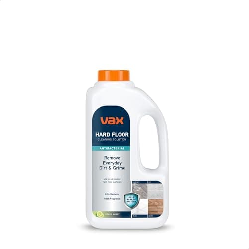 Image of Vax 1L Hard Floor Antibacterial Cleaning Solution, Citrus Burst Scent, Removes 99.9% of Bacteria, 1-9-142276, Silver