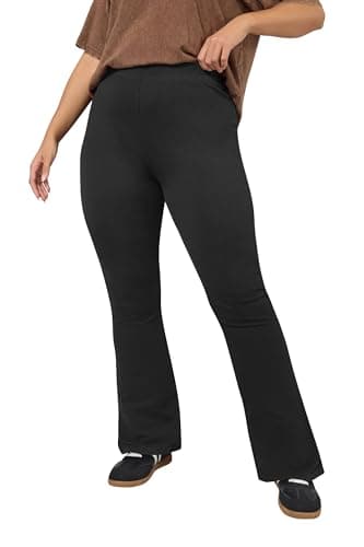 Image of Yours Curve Flared Leggings - Women's - Plus Size Curve Black
