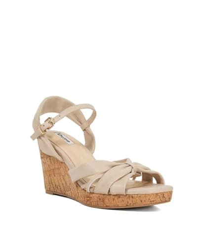 Image of Dune London Ladies KANDER Cork Wedge Heel Sandals Size UK 7 Wedges