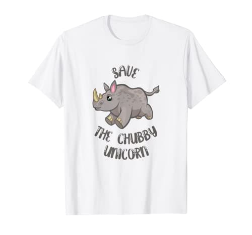 Image of Save The Chubby Unicorn Cute Funny Quote Tee T-Shirt