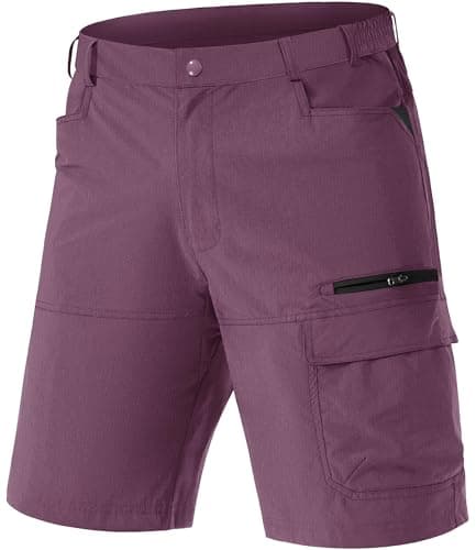 Image of TACVASEN Walking Golf Shorts Mens Stretch Cargo Work Smart Shorts Lightweight Quick Dry Summer Hiking Cycling Purple Red 34