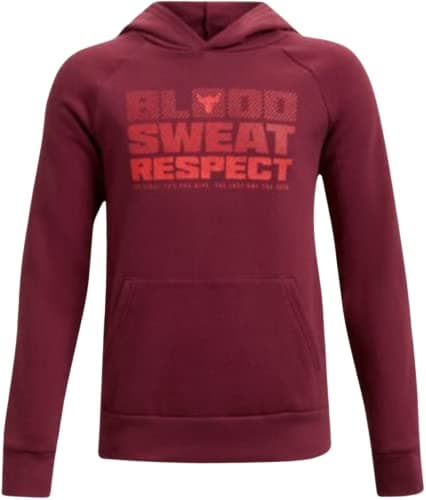 Image of Under Armour Boys' Project Rock Charged Cotton Youth Hoodie, League Red - 626, L