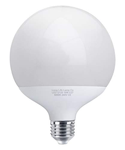 Image of Long Life Lamp Company 18w Round LED Globe Bulb E27 Edison Screw Base Cool White 5000k Equivalent to 162w
