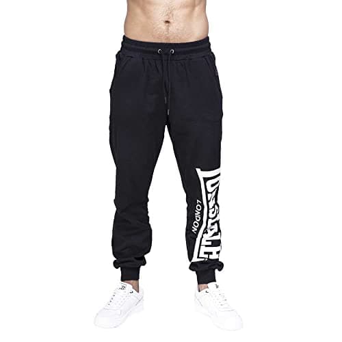 Image of Lonsdale London Men's Large Logo Regular Fit Jogging Pants - Black, Medium