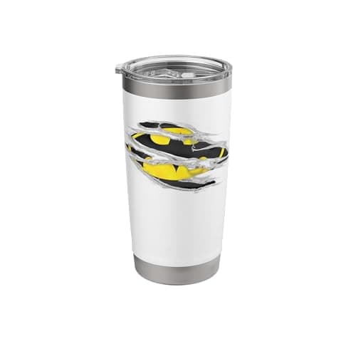 Image of Batman Symbol Emblem Torn Rip Logo Nightfall Battle Stainless Steel Insulated Tumbler