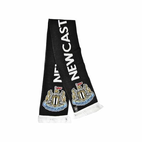 Image of Hy-Pro International Ltd Official Newcastle United Black Crest Design Scarf, 180 cm