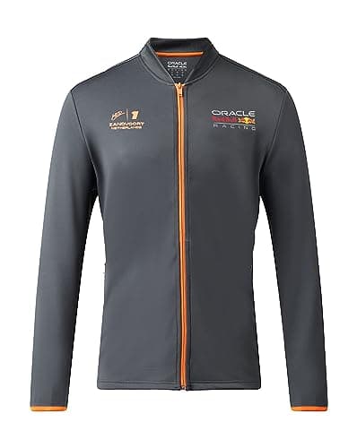 Image of Red Bull Racing Formula One Team - Special Edition Dutch Zandvoort Grand Prix- Long Sleeve Track Jacket - Max Verstappen - Asphalt Grey - Unisex (XL)