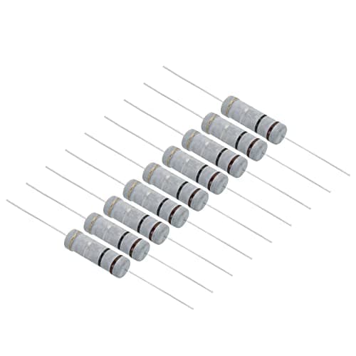 Image of PATIKIL 5Watt 0.1 Ohm Carbon Film Resistor, 10 Pcs 5% Tolerance Resistors Axial Lead Colored Ring for DIY Projects and Experiments
